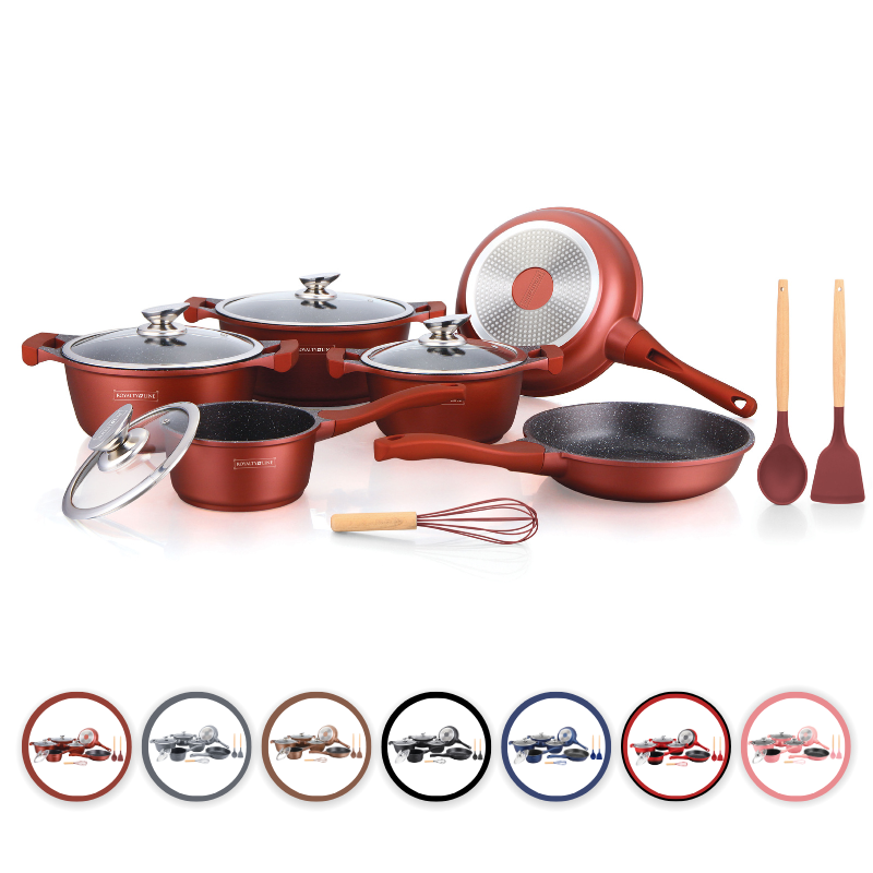 Royalty Line RL-BS1010M: 13-delige pannenset met keramische coating grijs