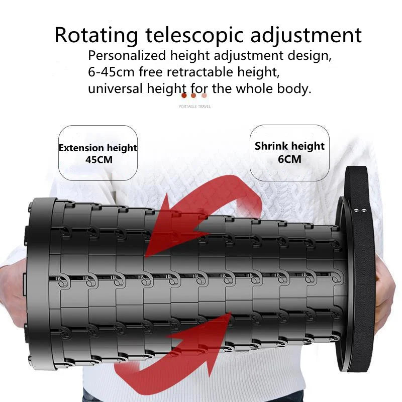 Herzberg HG-04050: Telescopisch verstelbare opvouwbare buitenstoel - Zwart
